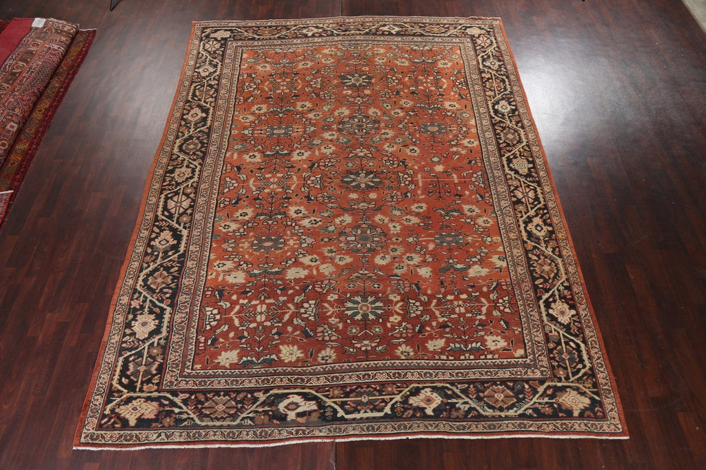 Pre-1900 Antique Vegetable Dye Mahal Persian Rug 10x13