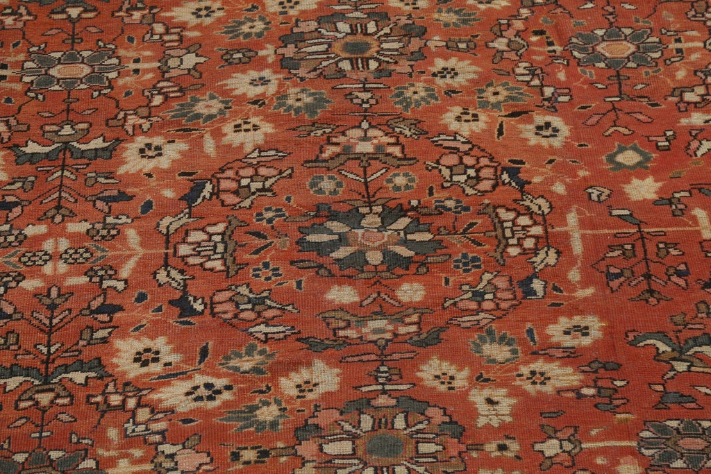 Pre-1900 Antique Vegetable Dye Mahal Persian Rug 10x13