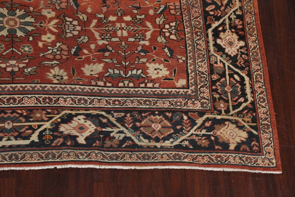 Pre-1900 Antique Vegetable Dye Mahal Persian Rug 10x13