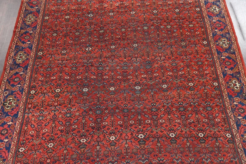 Pre-1900 Antique Vegetable Dye Mahal Ziegler Persian Rug 9x12