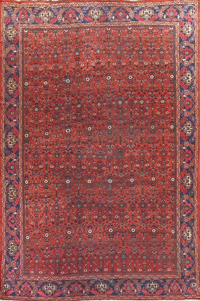 Pre-1900 Antique Vegetable Dye Mahal Ziegler Persian Rug 9x12