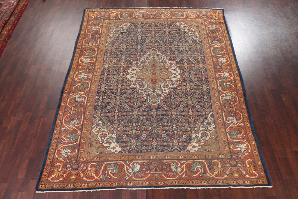 Pre-1900 Antique Vegetable Dye Mahal Persian Rug 9x12