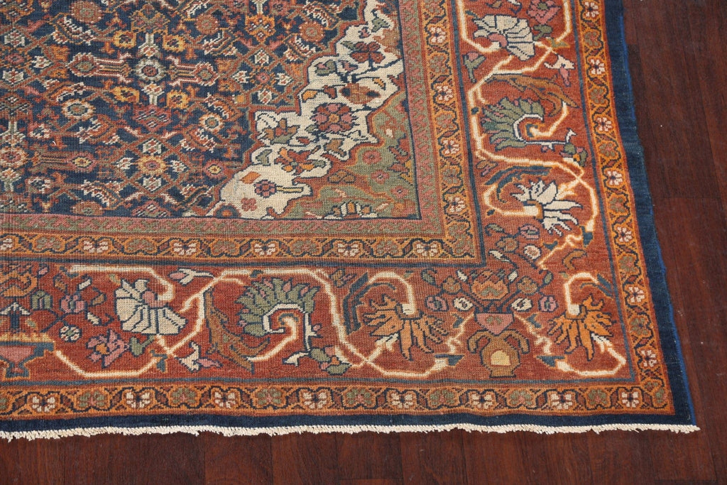 Pre-1900 Antique Vegetable Dye Mahal Persian Rug 9x12