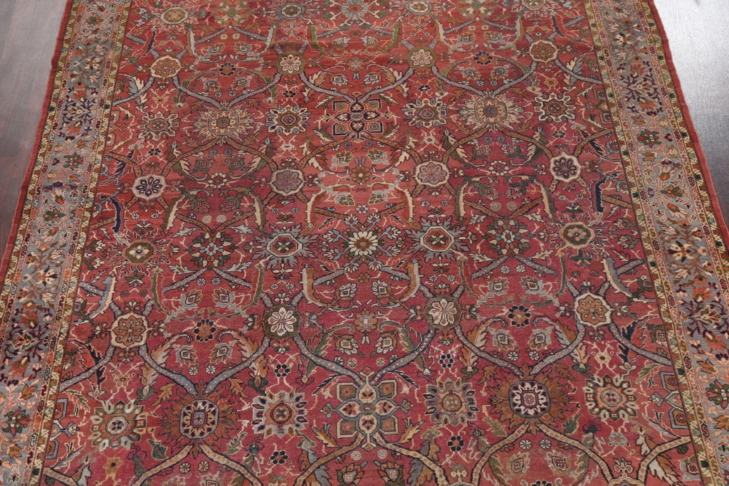 Pre-1900 Antique Vegetable Dye Sultanabad Persian Area Rug 9x13