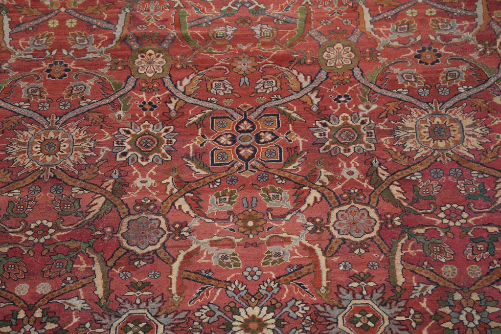 Pre-1900 Antique Vegetable Dye Sultanabad Persian Area Rug 9x13