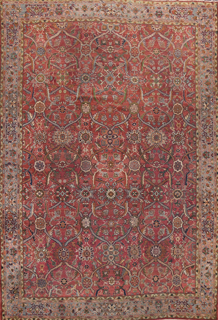 Pre-1900 Antique Vegetable Dye Sultanabad Persian Area Rug 9x13