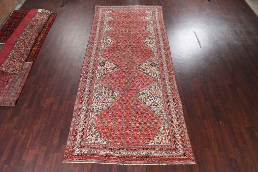 Pre-1900 Antique Vegetable Dye Malayer Persian Runner Rug 7x17