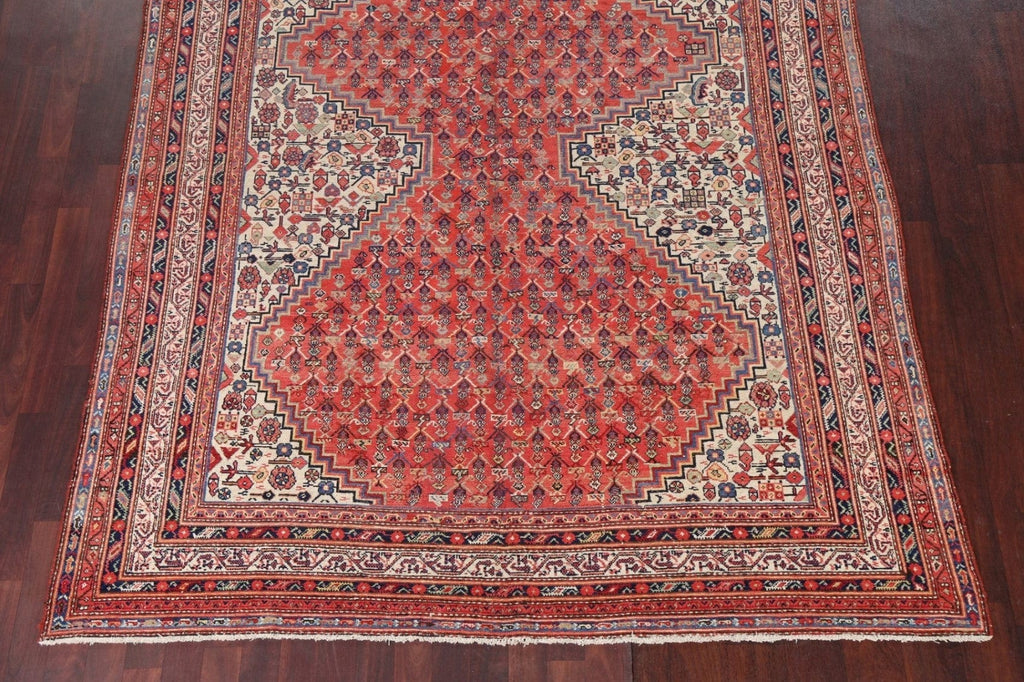 Pre-1900 Antique Vegetable Dye Malayer Persian Runner Rug 7x17