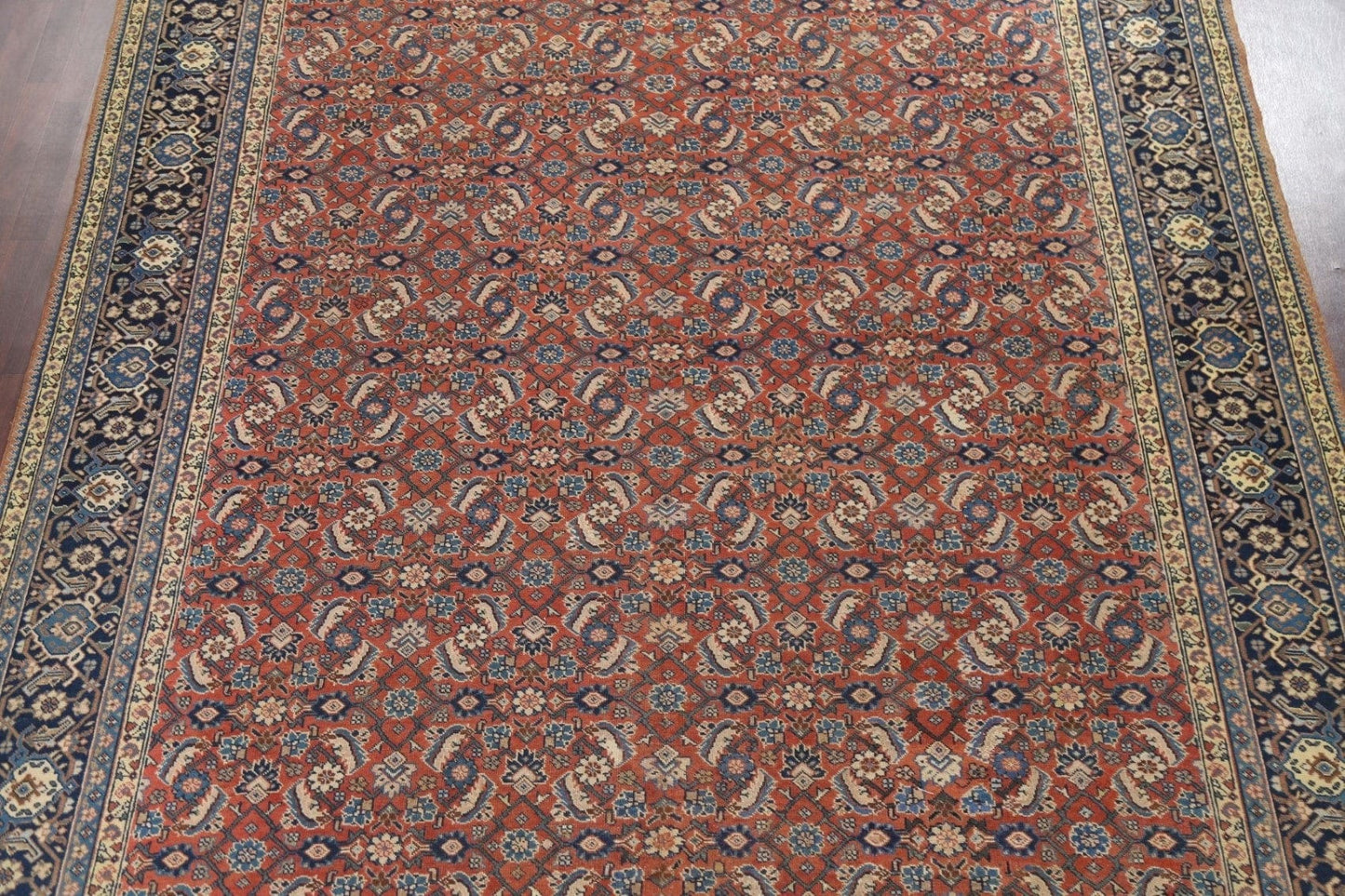 Pre-1900 Antique Vegetable Dye Sultanabad Persian Rug 9x12