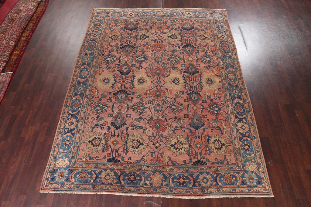 Pre-1900 Antique Vegetable Dye Sultanabad Ziegler Persian Rug 10x12