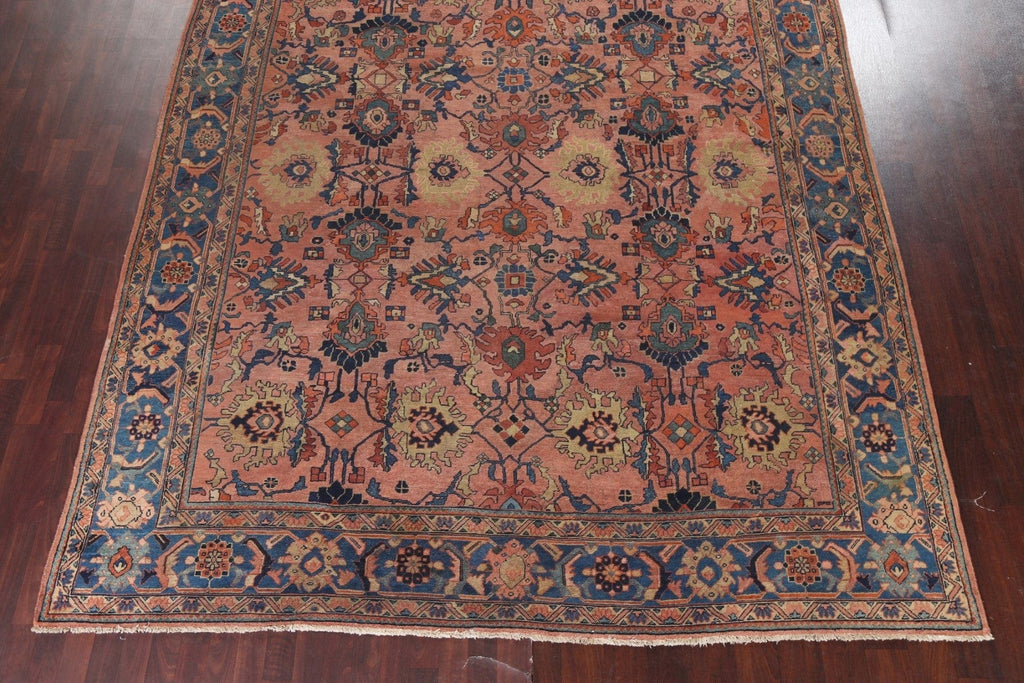 Pre-1900 Antique Vegetable Dye Sultanabad Ziegler Persian Rug 10x12