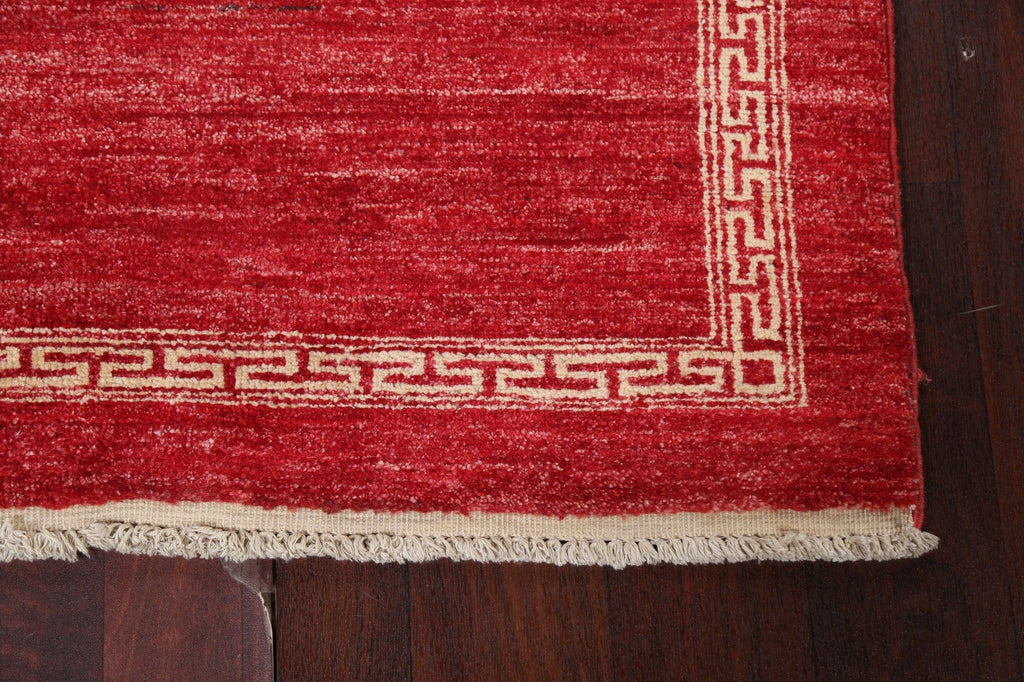 Red Wool Gabbeh Kashkoli Oriental Runner Rug 3x9