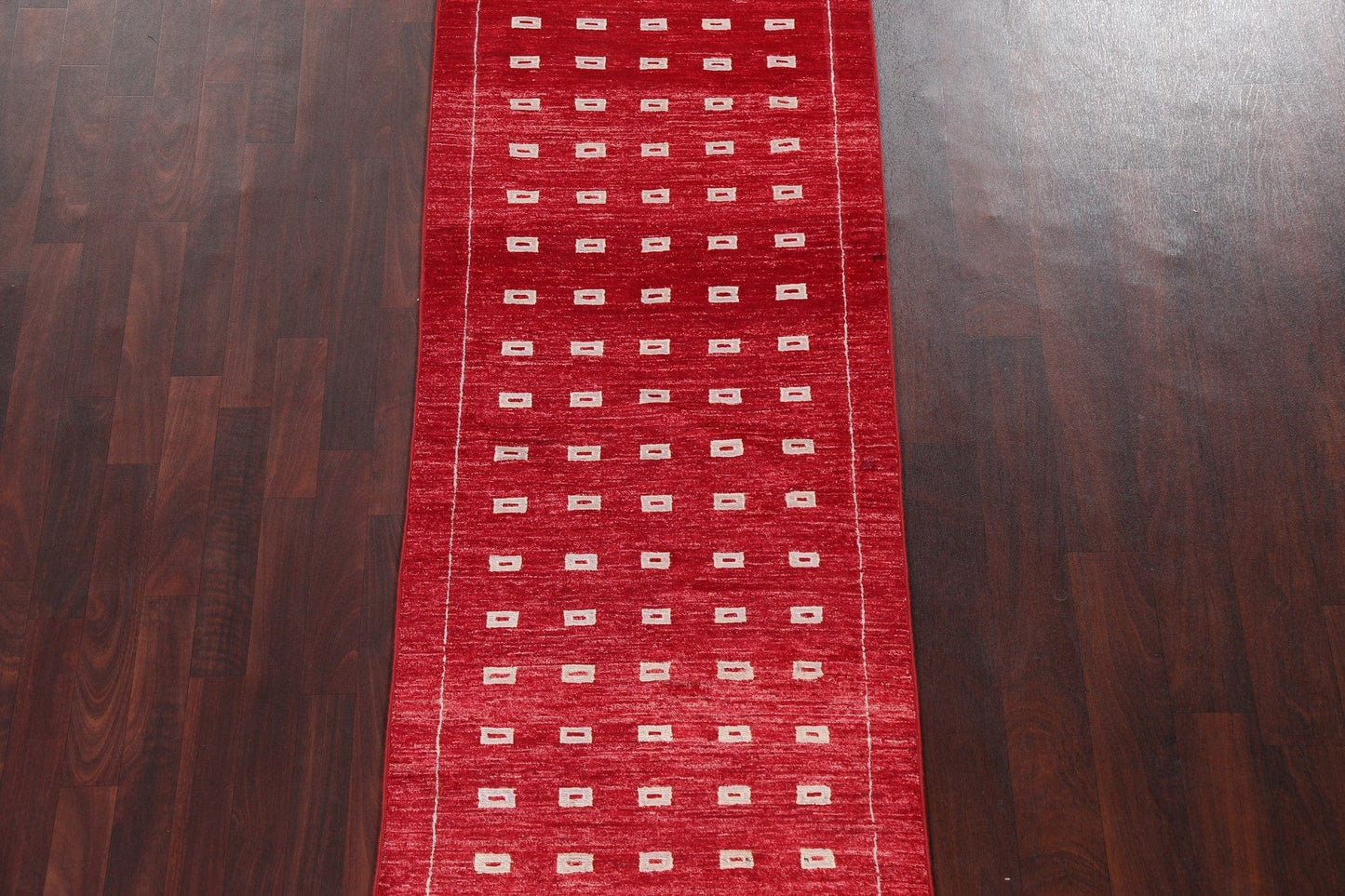 Red Wool Gabbeh Kashkoli Oriental Runner Rug 3x8