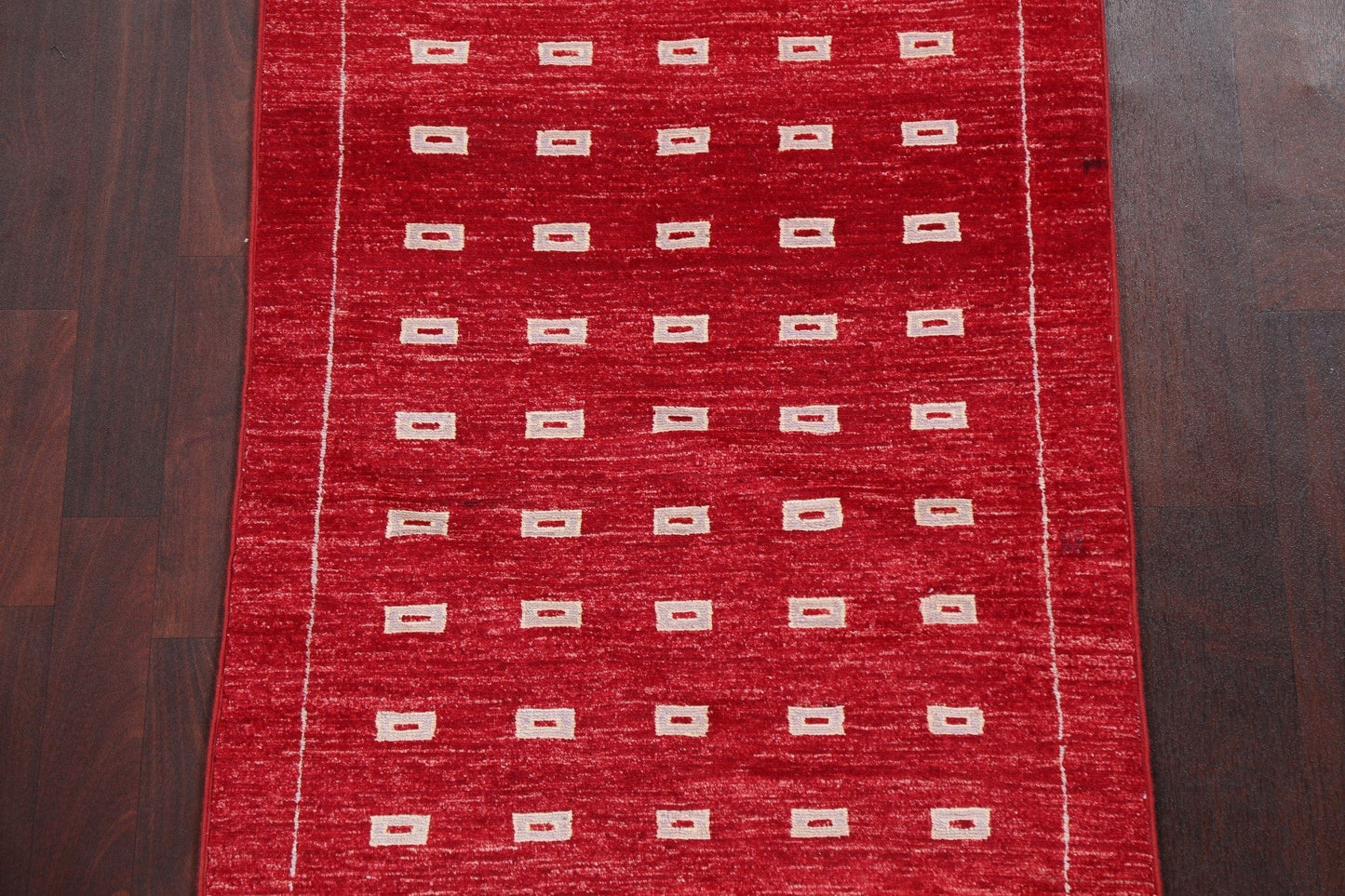 Red Wool Gabbeh Kashkoli Oriental Runner Rug 3x8