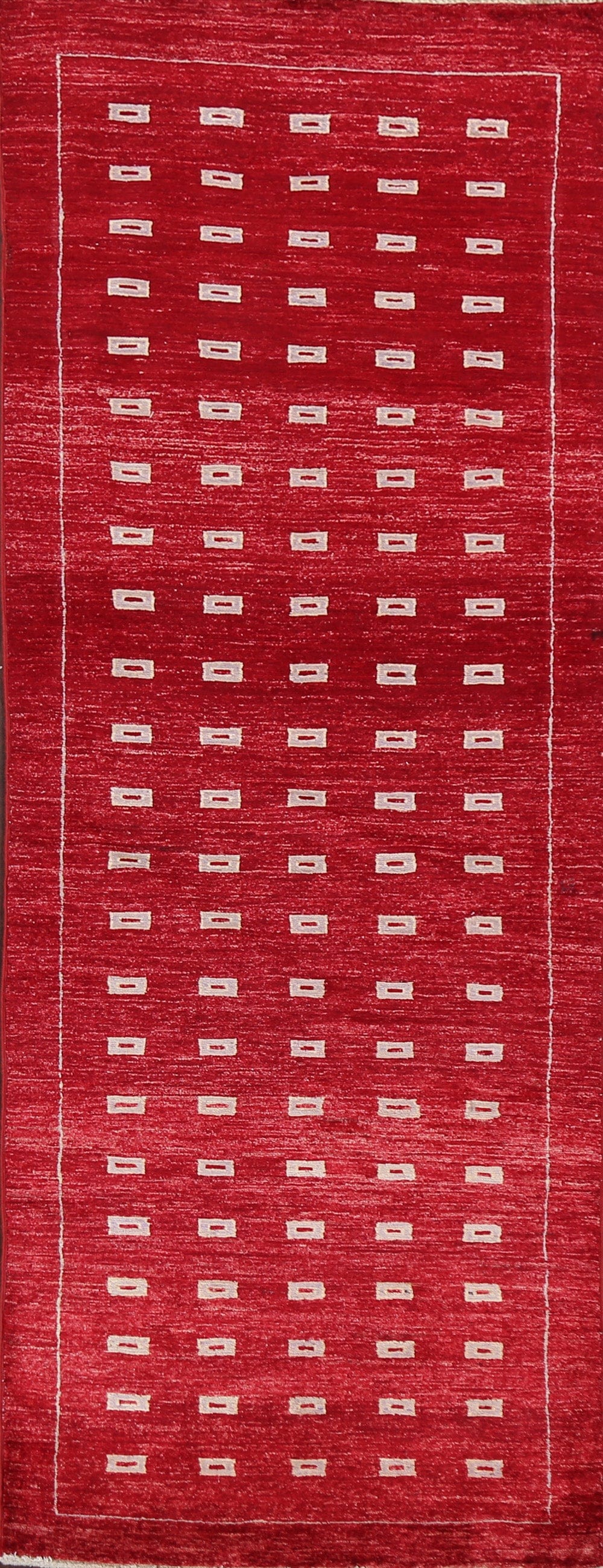 Red Wool Gabbeh Kashkoli Oriental Runner Rug 3x8