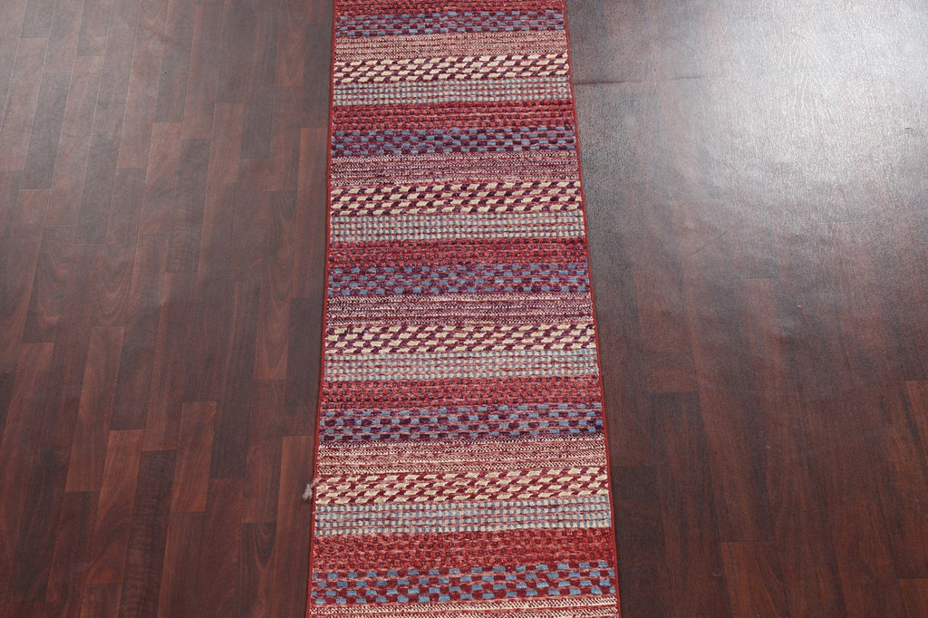 Handmade Wool Gabbeh Kashkoli Oriental Runner Rug 2x10