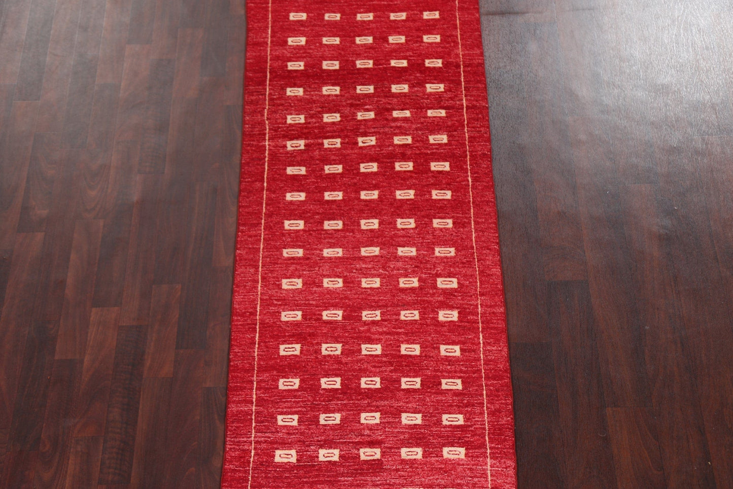 Red Wool Gabbeh Kashkoli Oriental Runner Rug 3x8