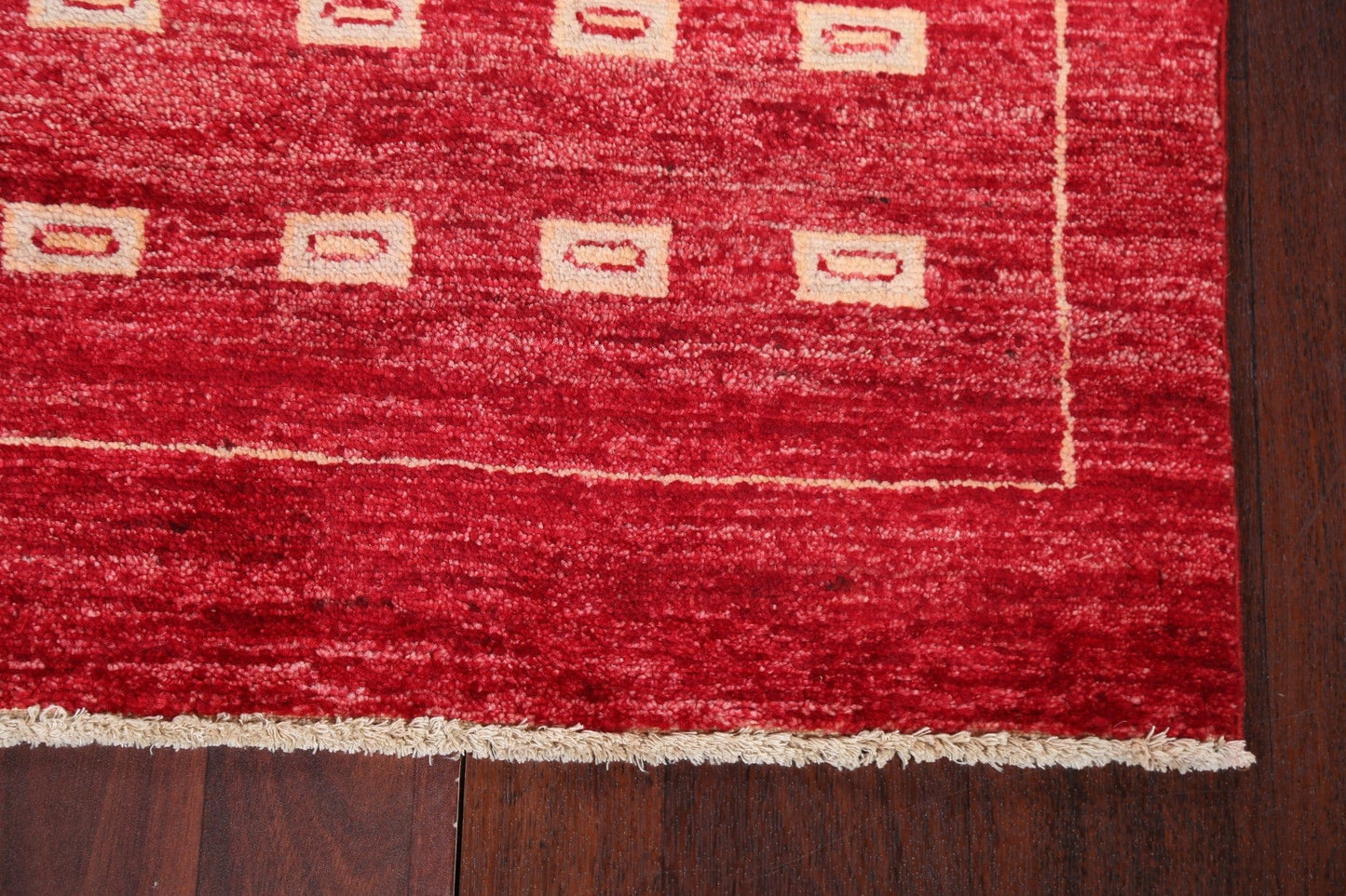 Red Wool Gabbeh Kashkoli Oriental Runner Rug 3x8