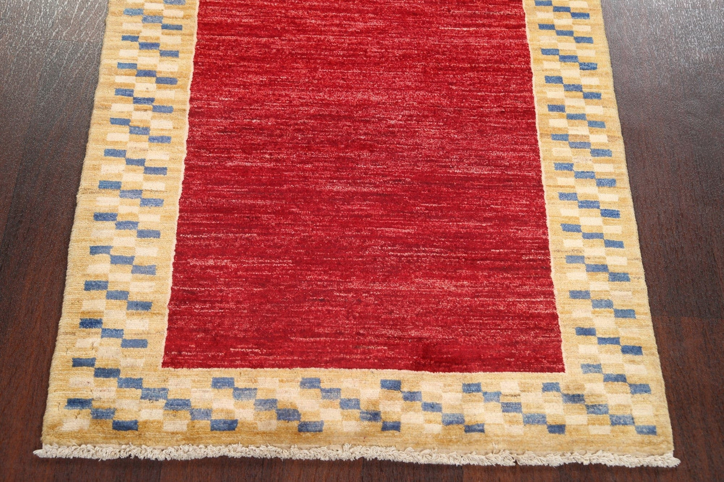 Red Gabbeh Kashkoli Oriental Runner Rug 3x10