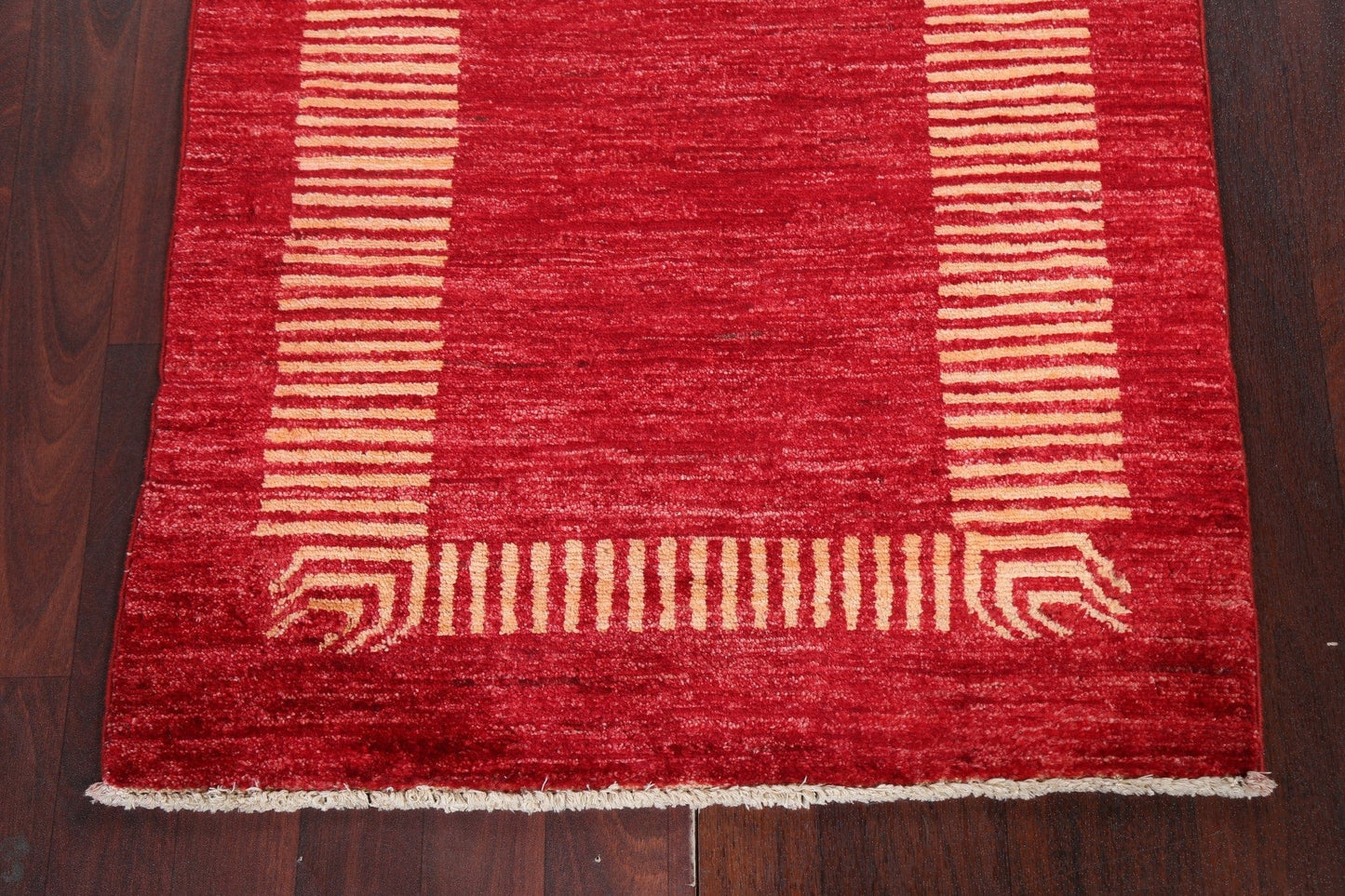 Red Wool Gabbeh Kashkoli Oriental Runner Rug 3x8