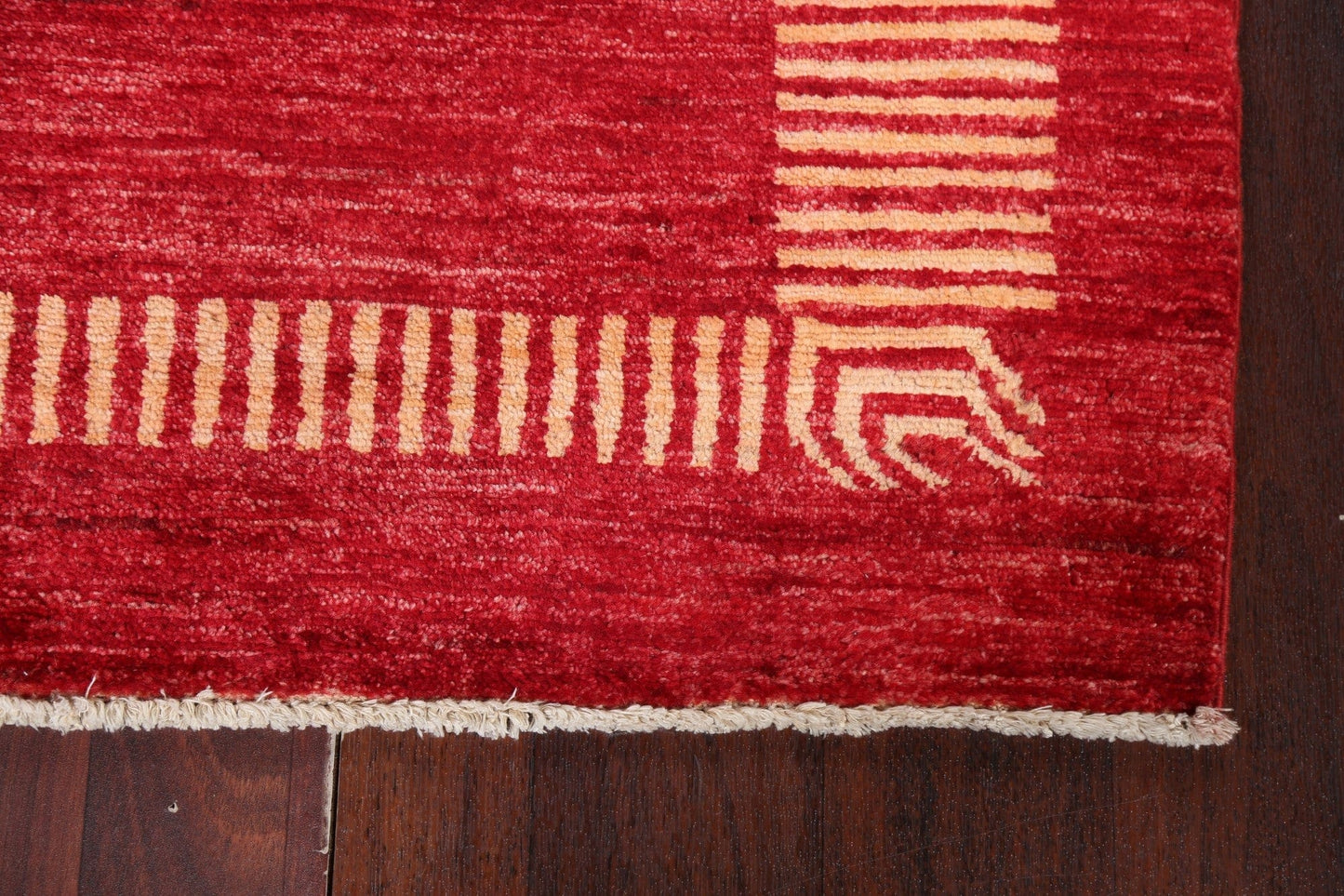 Red Wool Gabbeh Kashkoli Oriental Runner Rug 3x8