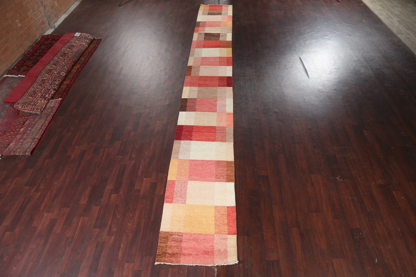 Modern Wool Gabbeh Kashkoli Oriental Runner Rug 3x21