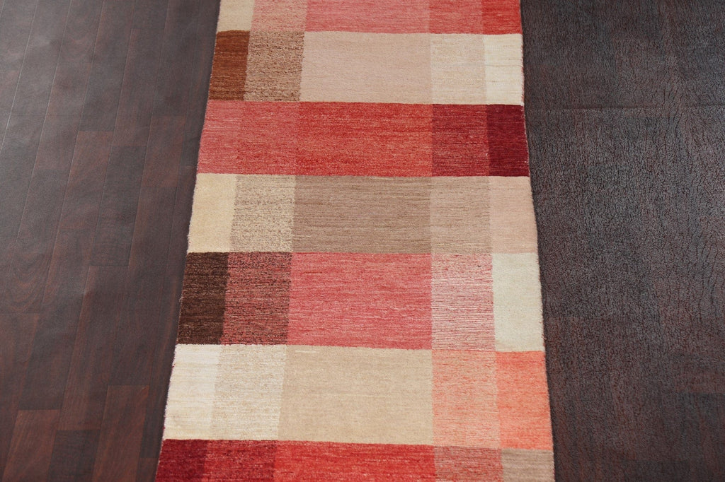 Modern Wool Gabbeh Kashkoli Oriental Runner Rug 3x21