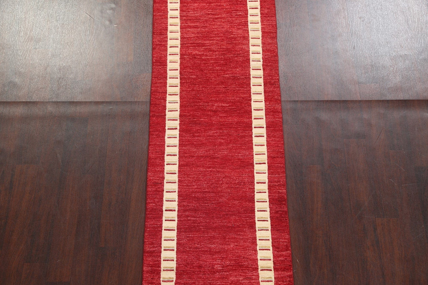 Red Gabbeh Kashkoli Oriental Runner Rug 3x8