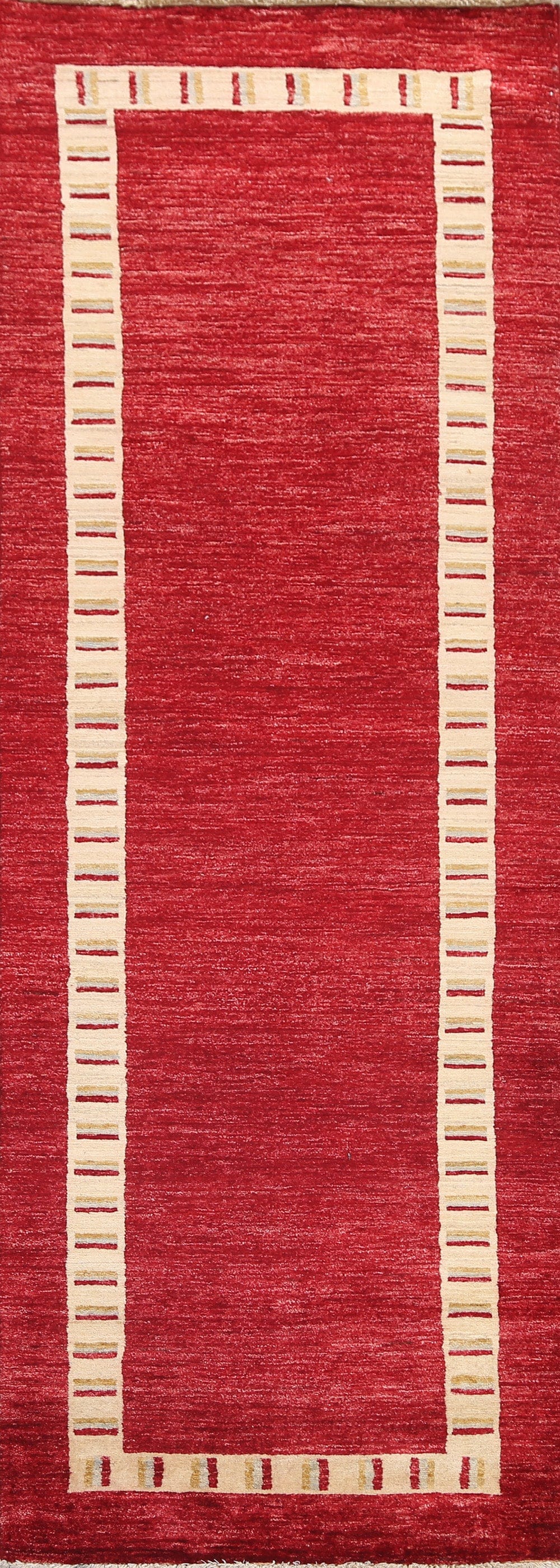 Red Gabbeh Kashkoli Oriental Runner Rug 3x8