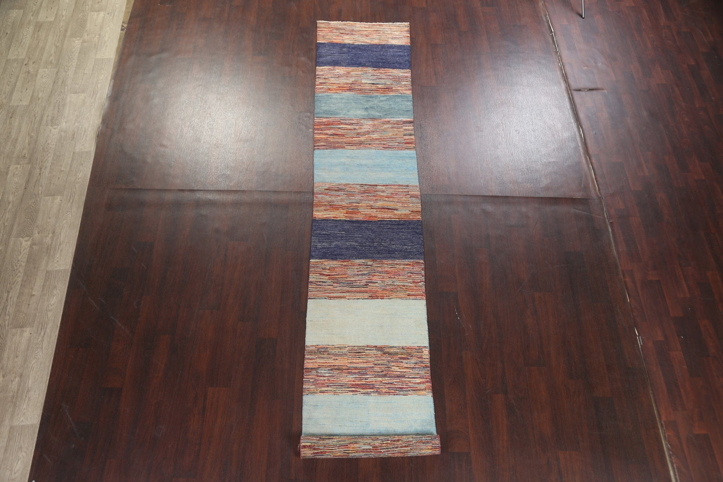 Striped Gabbeh Kashkoli Oriental Runner Rug 3x14