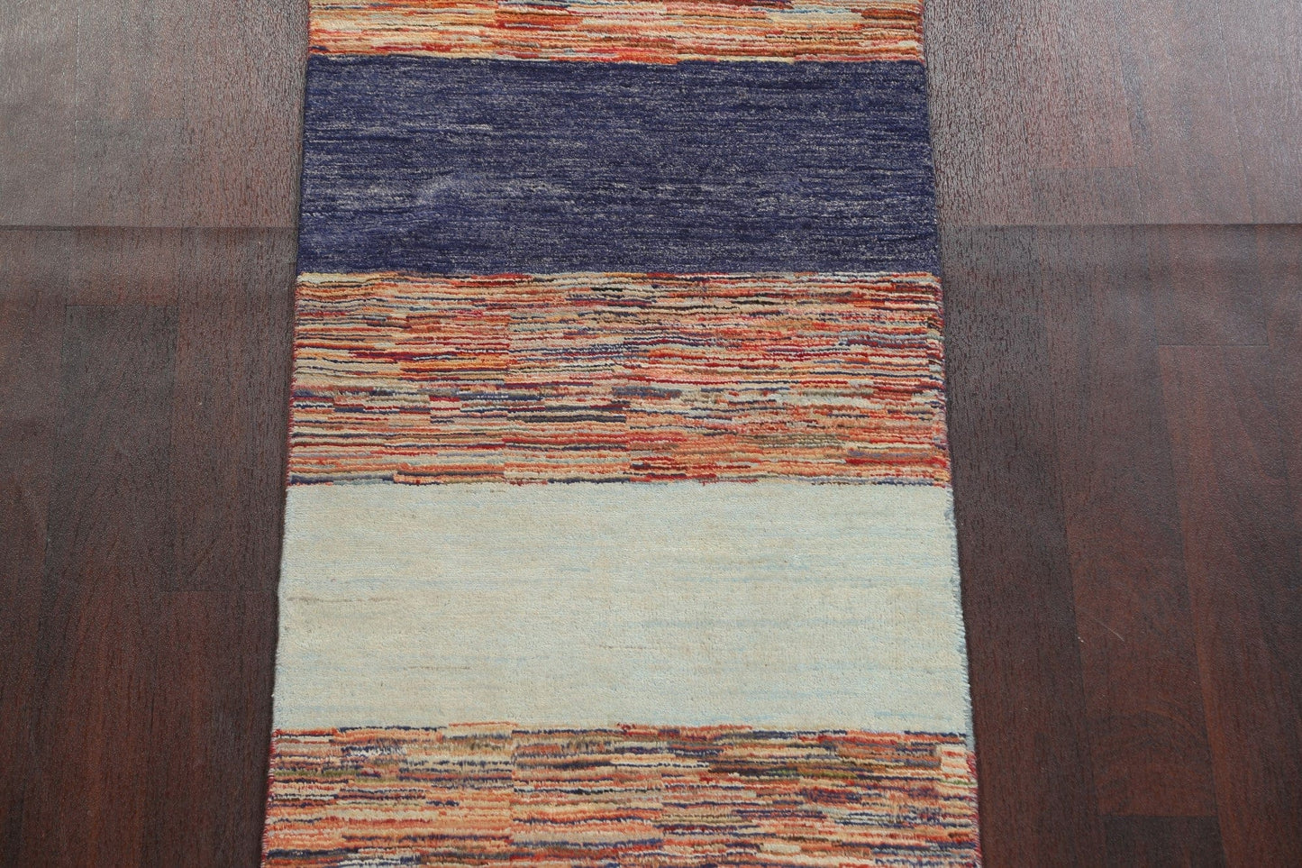 Striped Gabbeh Kashkoli Oriental Runner Rug 3x14