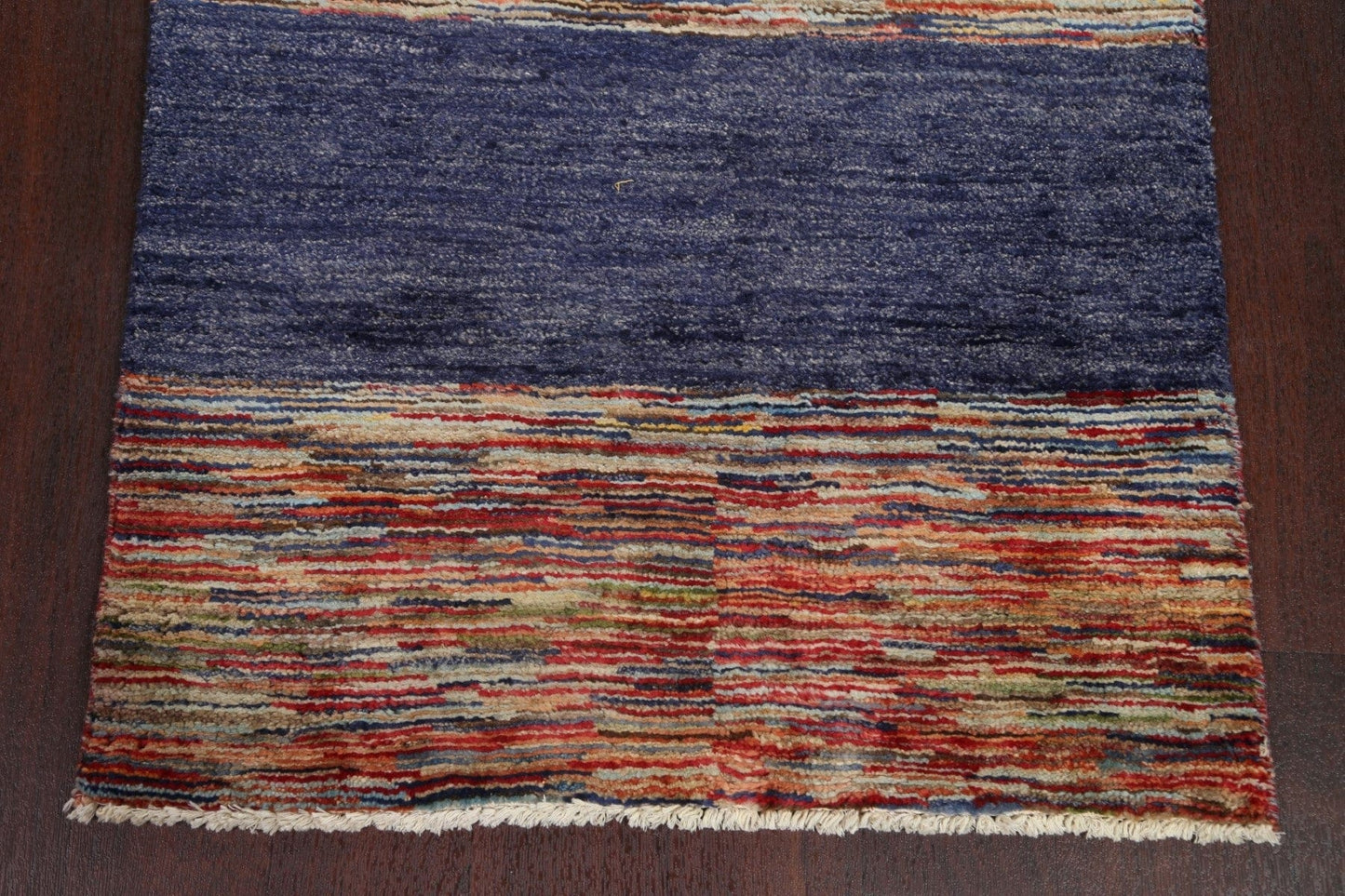 Striped Gabbeh Kashkoli Oriental Runner Rug 3x14