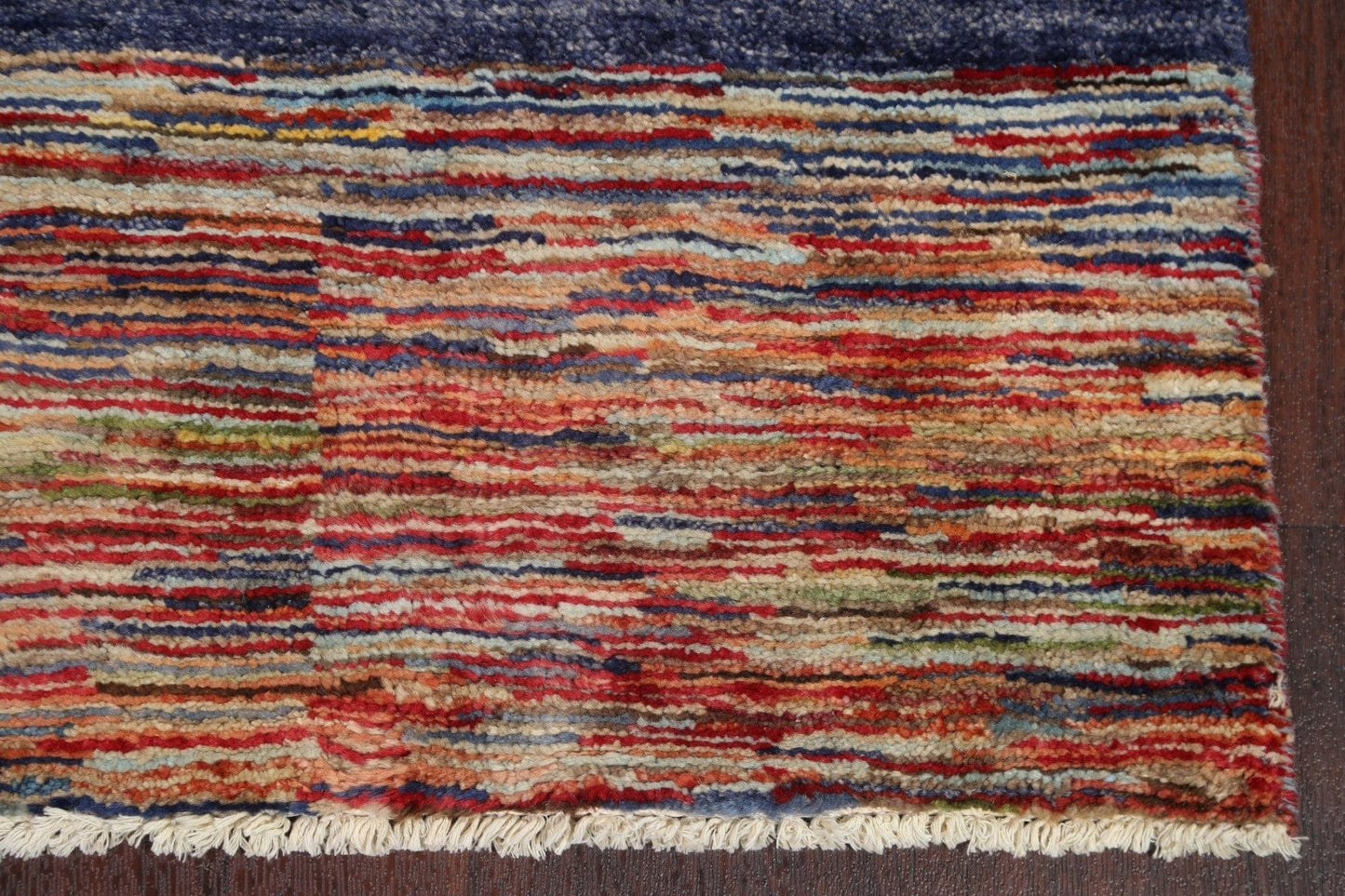 Striped Gabbeh Kashkoli Oriental Runner Rug 3x14