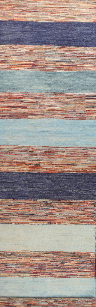 Striped Gabbeh Kashkoli Oriental Runner Rug 3x14