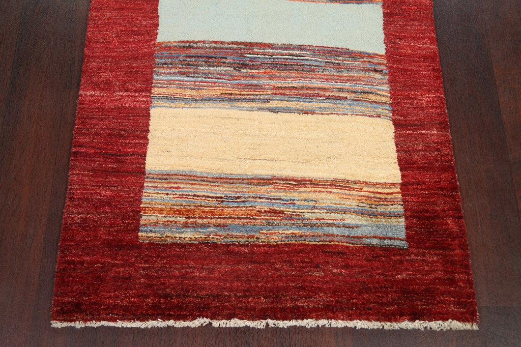 Striped Gabbeh Kashkoli Oriental Runner Rug 3x10