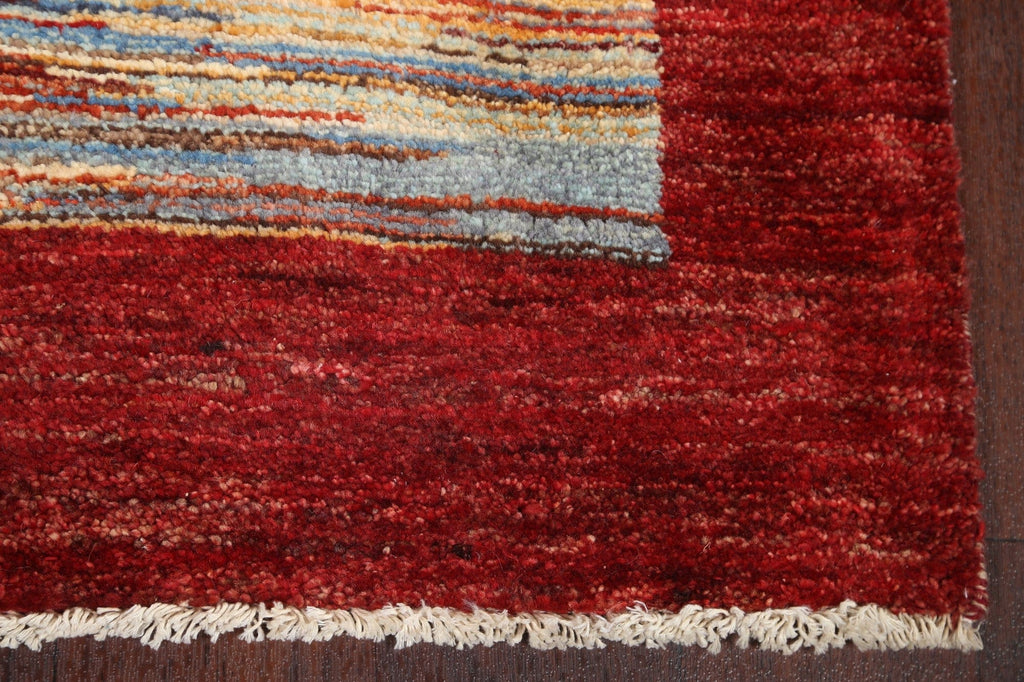 Striped Gabbeh Kashkoli Oriental Runner Rug 3x10