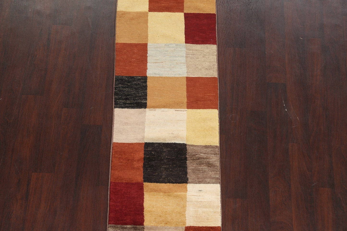 Checkered Gabbeh Kashkoli Oriental Runner Rug 2x6