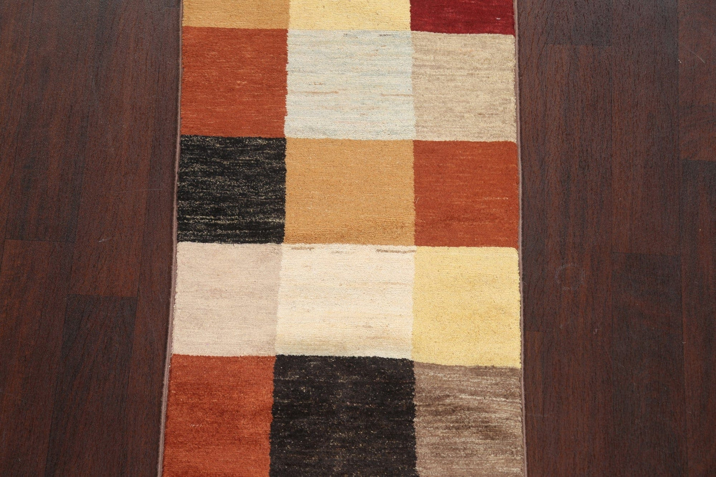 Checkered Gabbeh Kashkoli Oriental Runner Rug 2x6