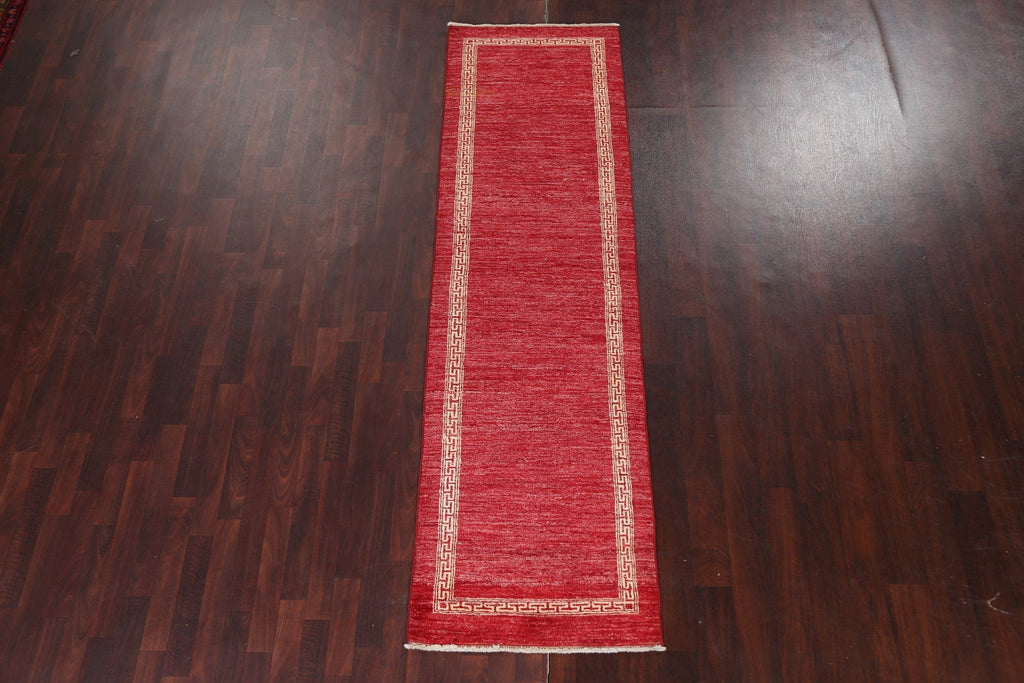 Red Wool Gabbeh Kashkoli Oriental Runner Rug 3x9