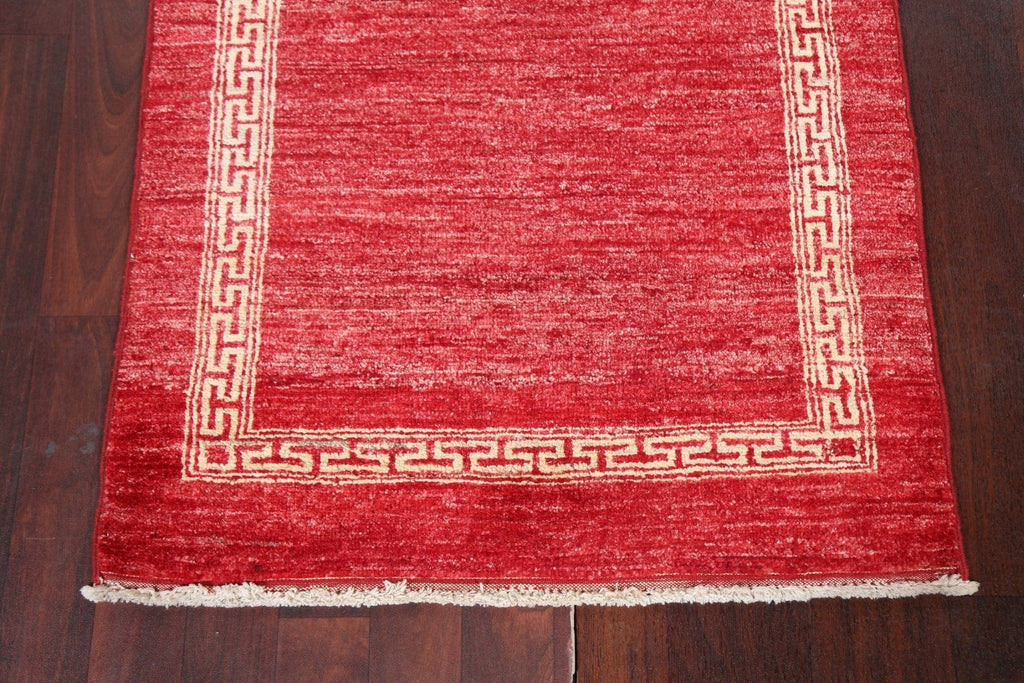 Red Wool Gabbeh Kashkoli Oriental Runner Rug 3x9