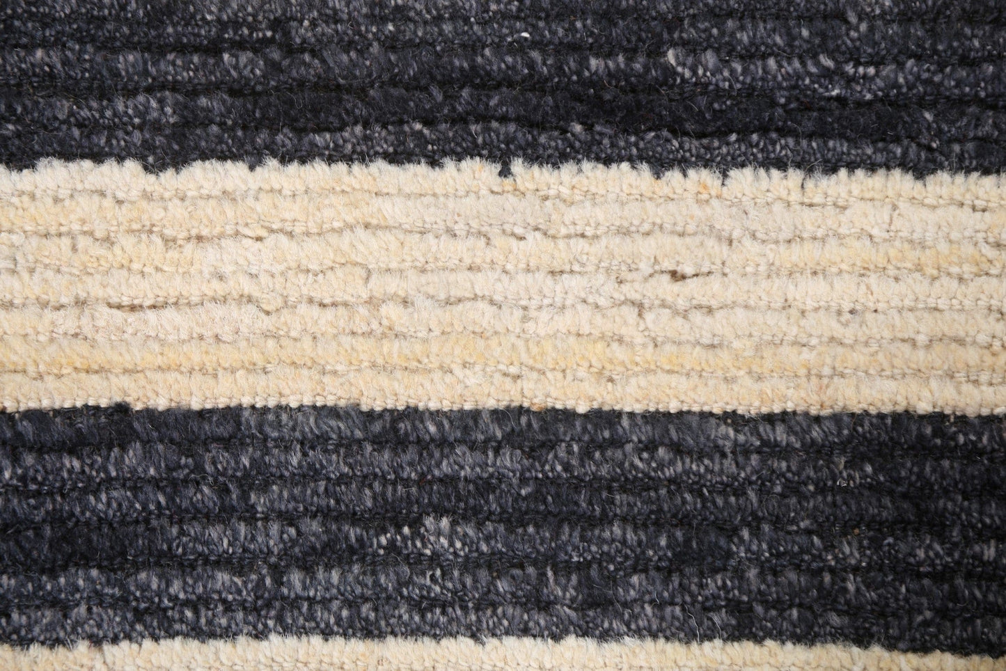 Black & White Striped Gabbeh Kashkoli Oriental Rug 4x4