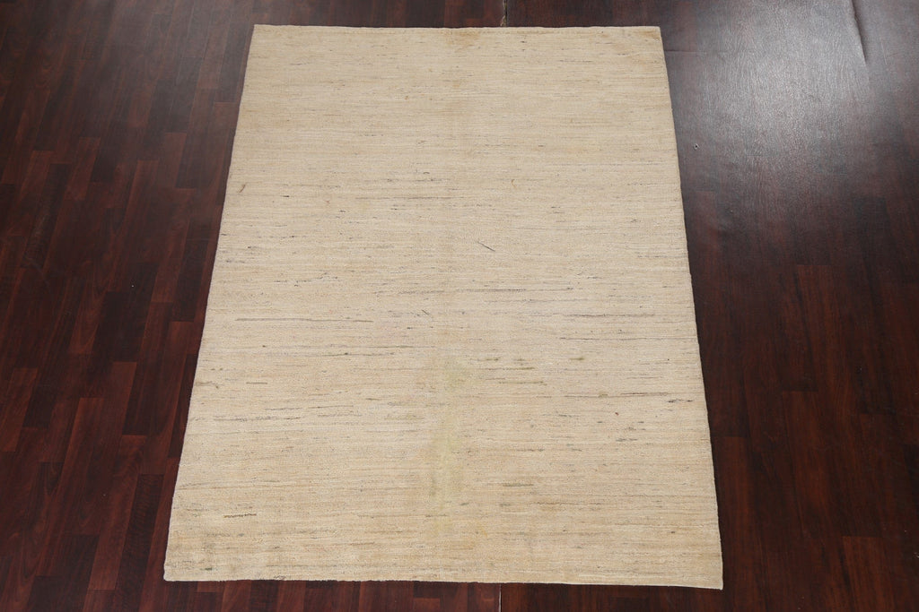 Neutral Wool Gabbeh Kashkoli Oriental Area Rug 6x8