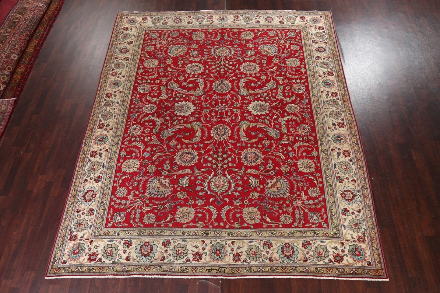 Handmade Wool Red Tabriz Persian Area Rug 10x12