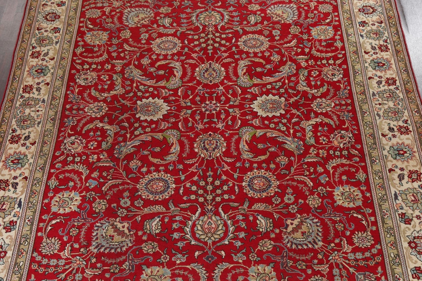 Handmade Wool Red Tabriz Persian Area Rug 10x12