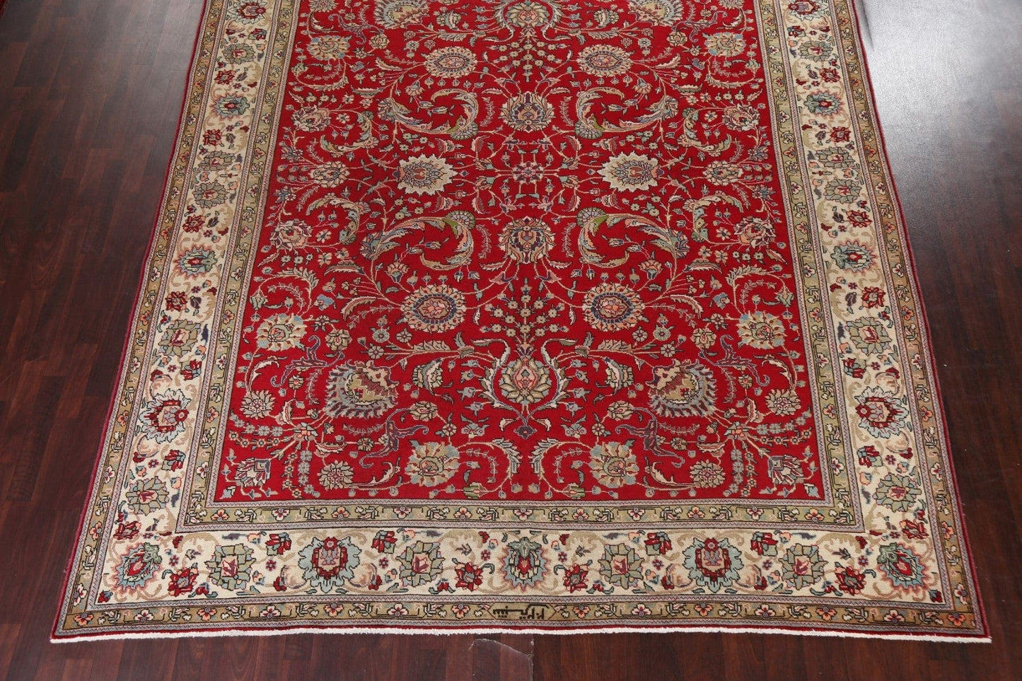 Handmade Wool Red Tabriz Persian Area Rug 10x12