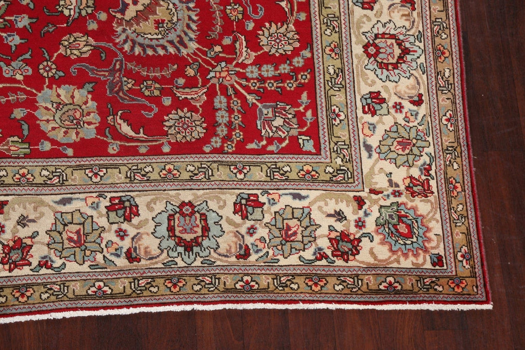 Handmade Wool Red Tabriz Persian Area Rug 10x12