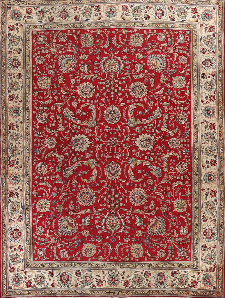 Handmade Wool Red Tabriz Persian Area Rug 10x12