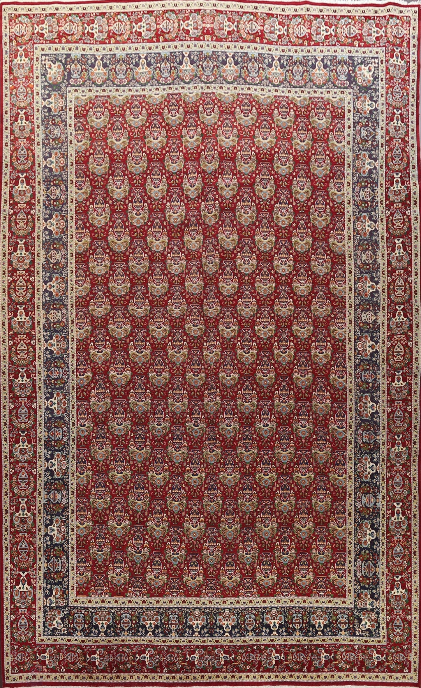 Vegetable Dye Red Tabriz Large Persian Rug 10x15