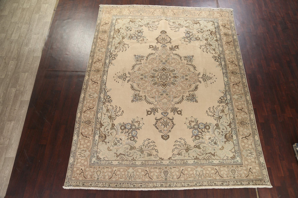 Vintage Floral Tabriz Persian Area Rug 10x13