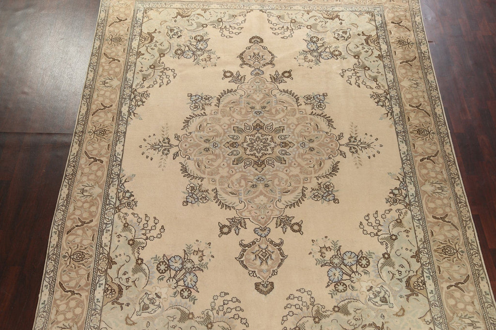 Vintage Floral Tabriz Persian Area Rug 10x13